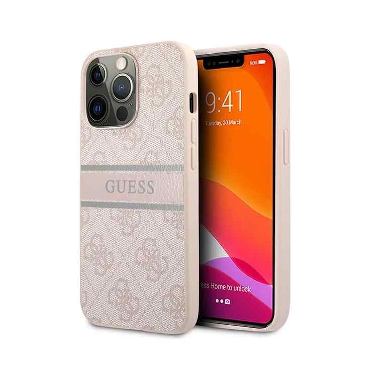 Maska za iPhone 13 Pro Max Guess Stripe roze