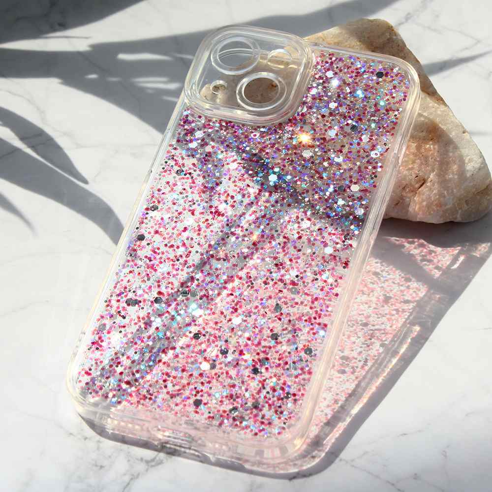 Maska za iPhone 14 Glitter ljubicasta