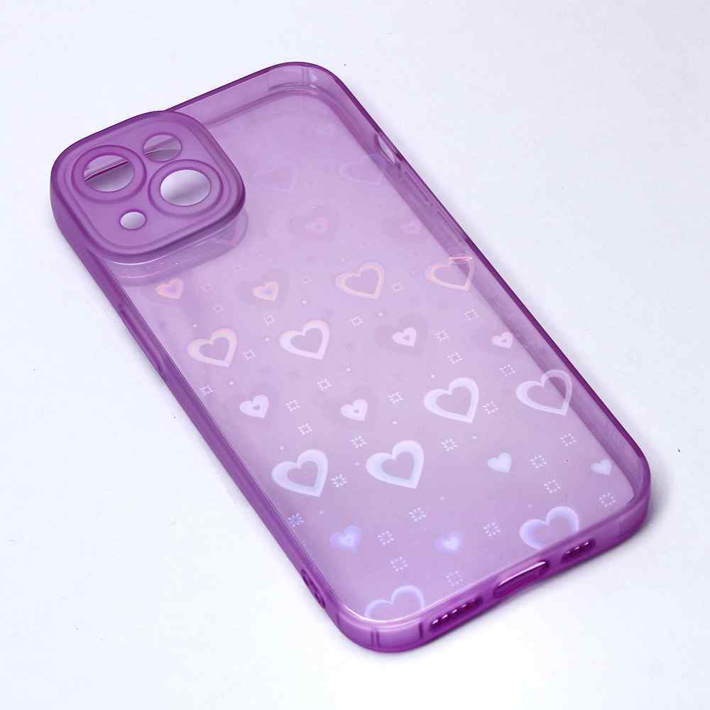 Maska za iPhone 14 Heart Color IMD ljubicasta