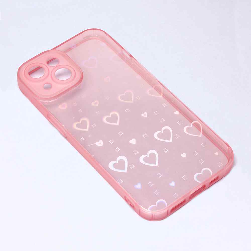 Maska za iPhone 14 Heart Color IMD roze