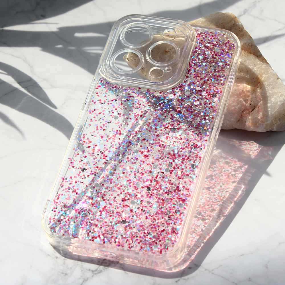 Maska za iPhone 14 Pro Glitter ljubicasta