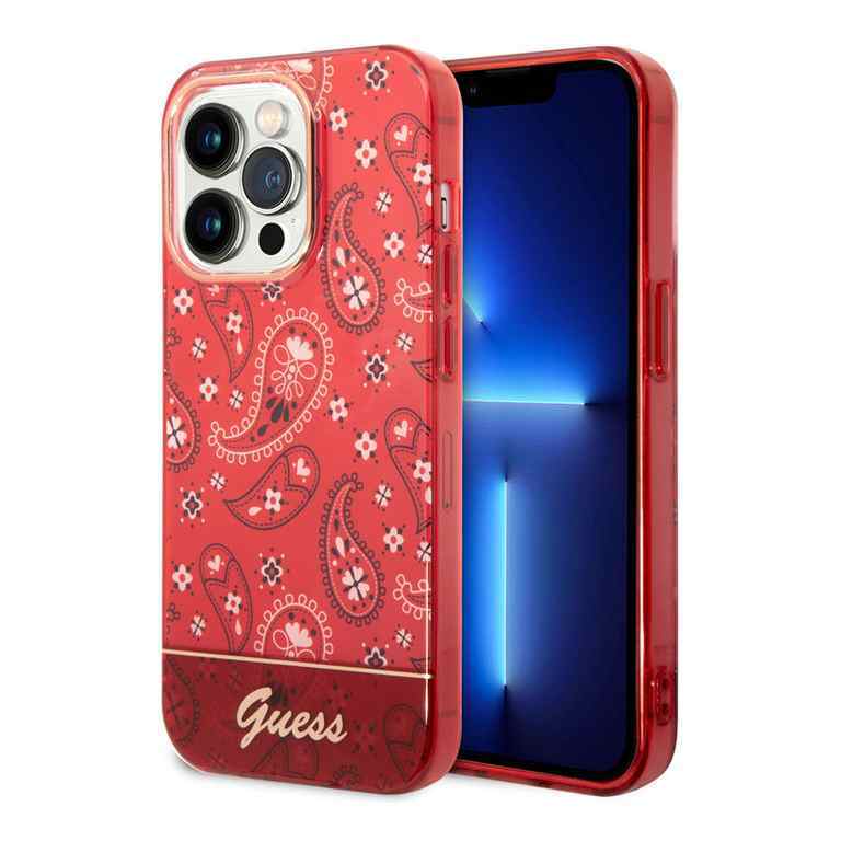 Maska za iPhone 14 Pro Guess Hc IML Electro Cam Raisley crvena