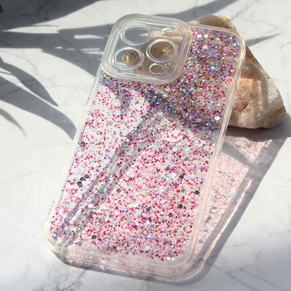 Maska za iPhone 14 Pro Max Glitter ljubicasta