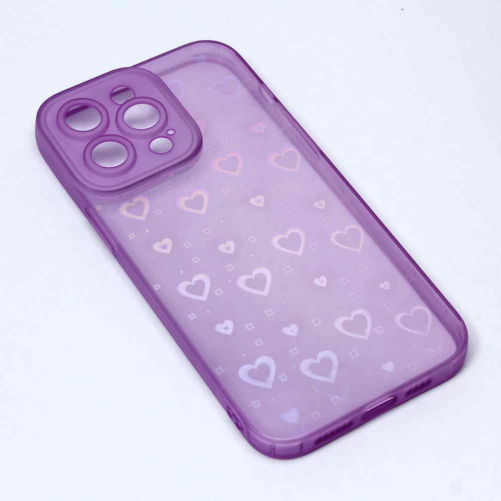 Maska za iPhone 14 Pro Max Heart Color IMD ljubicasta