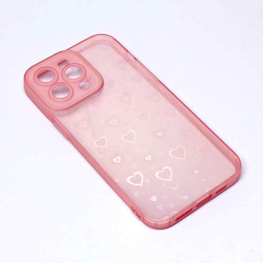 Maska za iPhone 14 Pro Max Heart Color IMD roze