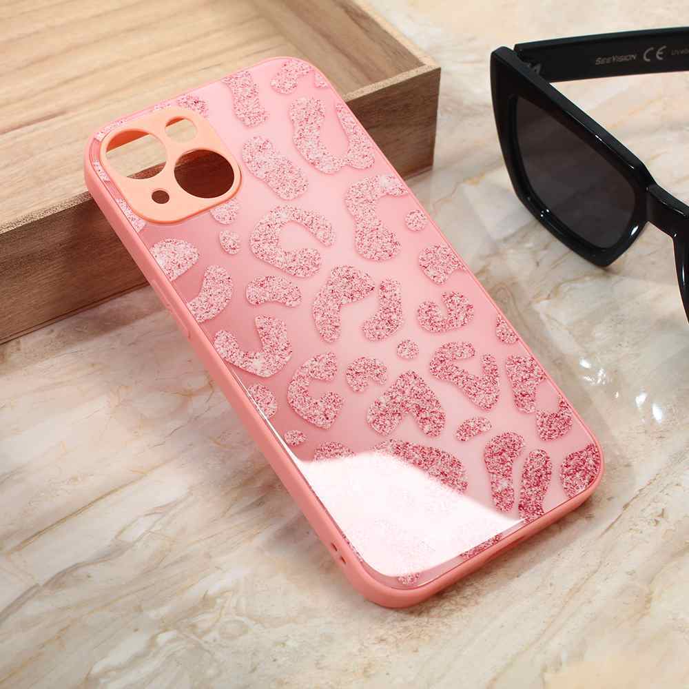 Maska za iPhone 14 Shiny glass roze