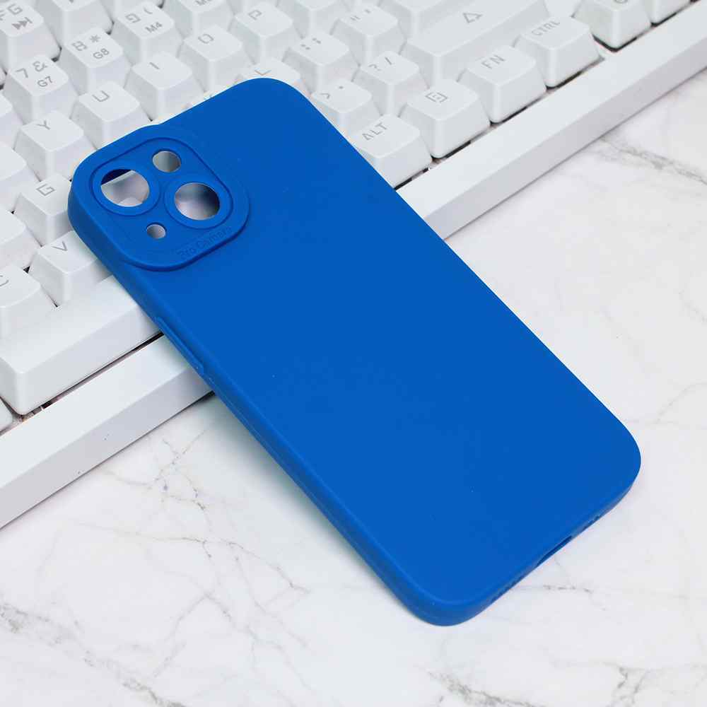Maska za iPhone 14 Silikon Pro Camera tamno plava