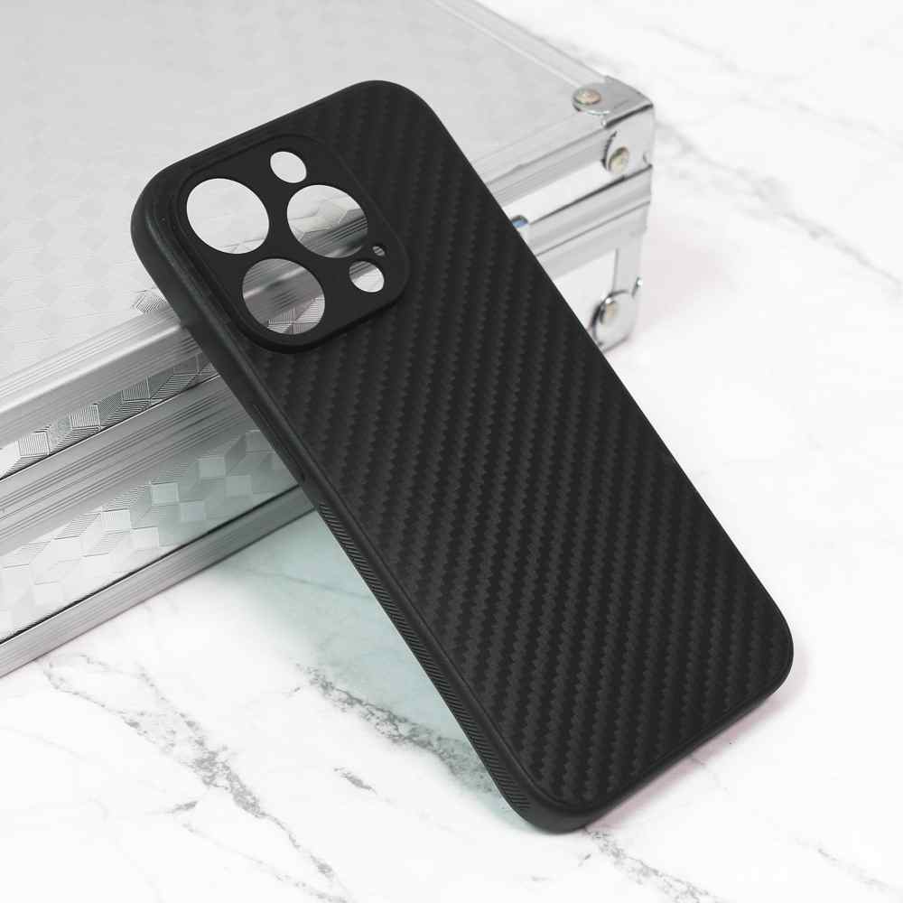 Maska za iPhone 15 Pro Carbon fiber crna