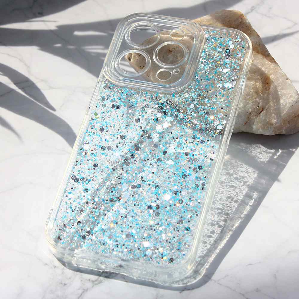 Maska za iPhone 15 Pro Glitter plava