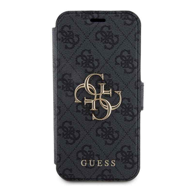 Maska za iPhone 15 Pro Guess Bk Pu Kožna 4G Metal Logo siva