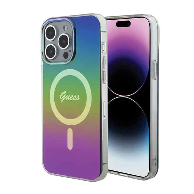 Maska za iPhone 15 Pro Guess Hc IML Magsafe Iridescent crna