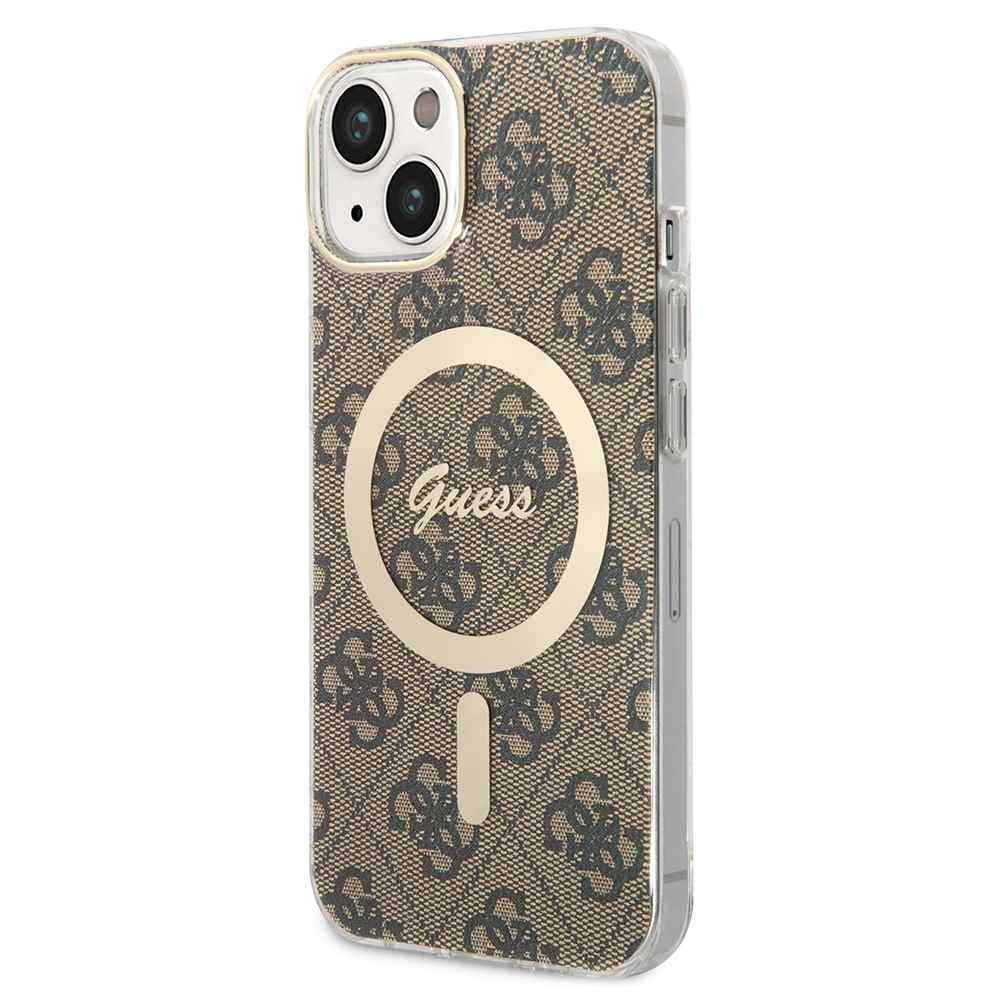 Maska za iPhone 15 Guess Hc Magsafe IML 4G Pattern braon