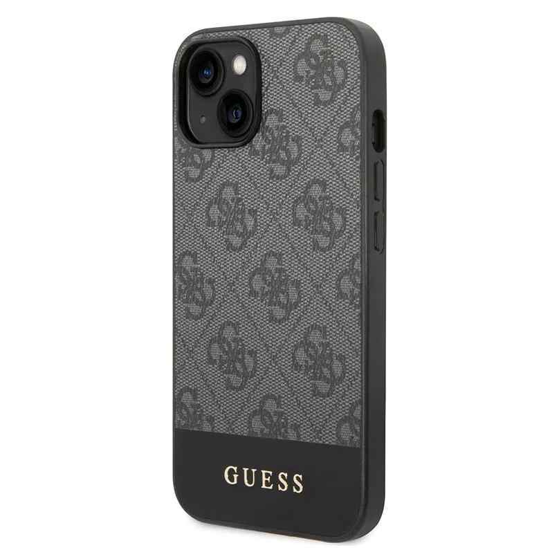 Maska za iPhone 15 Guess Hc PC/TPU 4G Pu Bottom Stripe siva