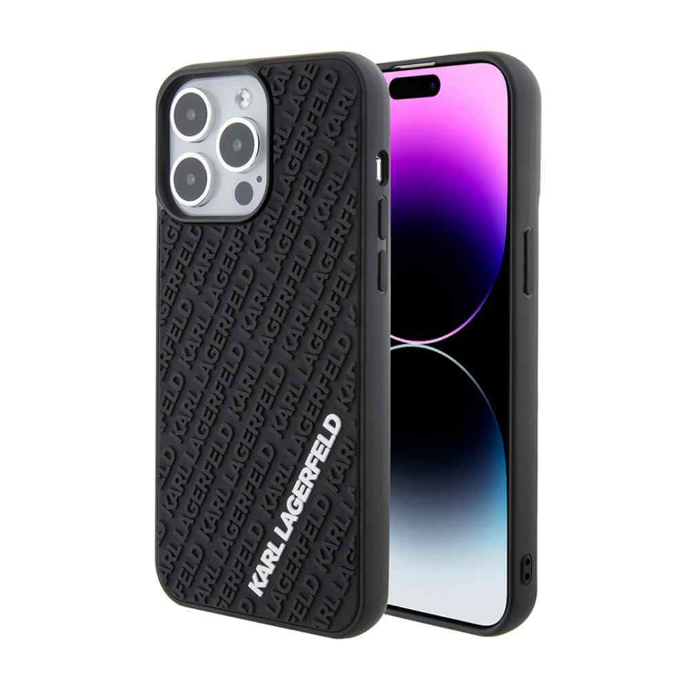 Maska za iPhone 15 Pro Karl Lagerfeld Hc 3D Multi Logo crna