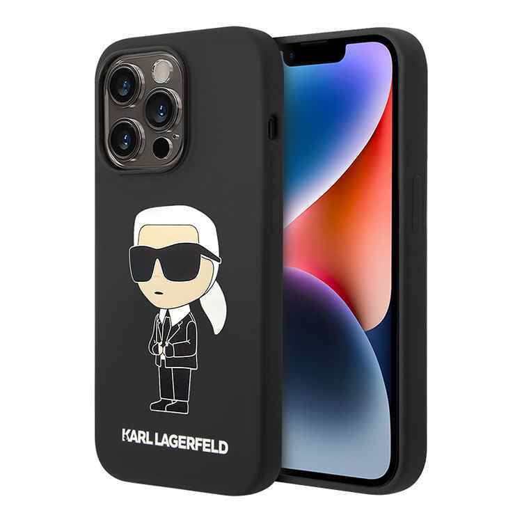 Maska za iPhone 15 Pro Karl Lagerfeld Hc Silicone NFT Ikonik crna