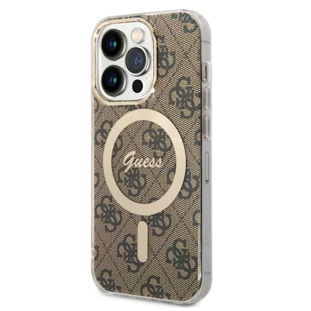 Maska za iPhone 15 Pro Max Guess Hc Magsafe IML 4G Pattern braon