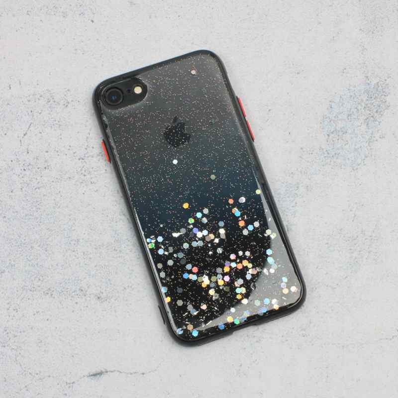 Maska za iPhone 7/8/SE 2020/2022 Frame Glitter crna