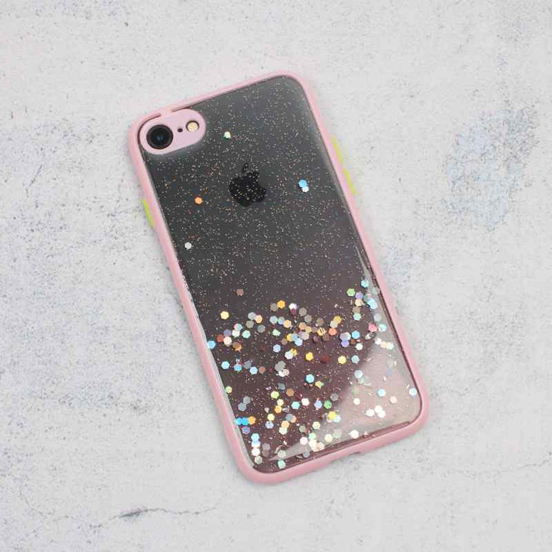 Maska za iPhone 7/8/SE 2020/2022 Frame Glitter roze