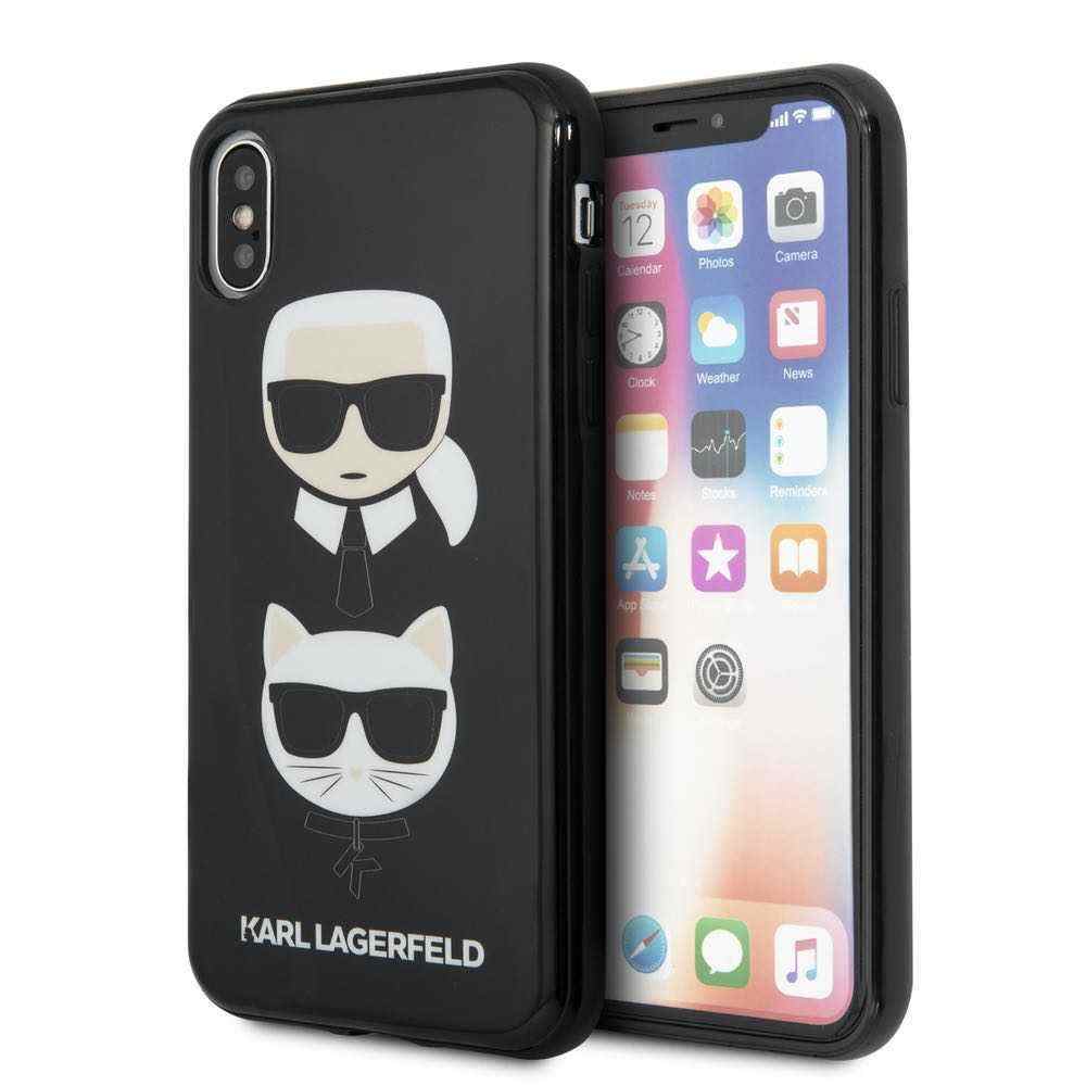 Maska za iPhone X/XS Karl Lagerfeld TPU Choupette crna