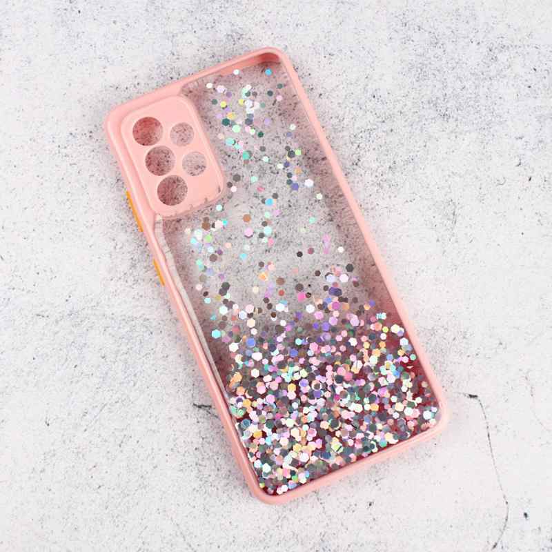 Maska za Samsung A52 4G-A52 5G-A52s 5G Frame Glitter roze