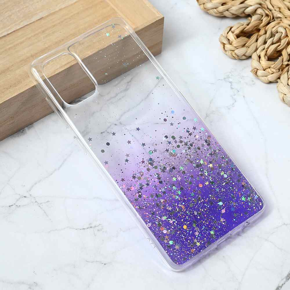 Maska za Samsung A71 silikon Glitter ljubicasta