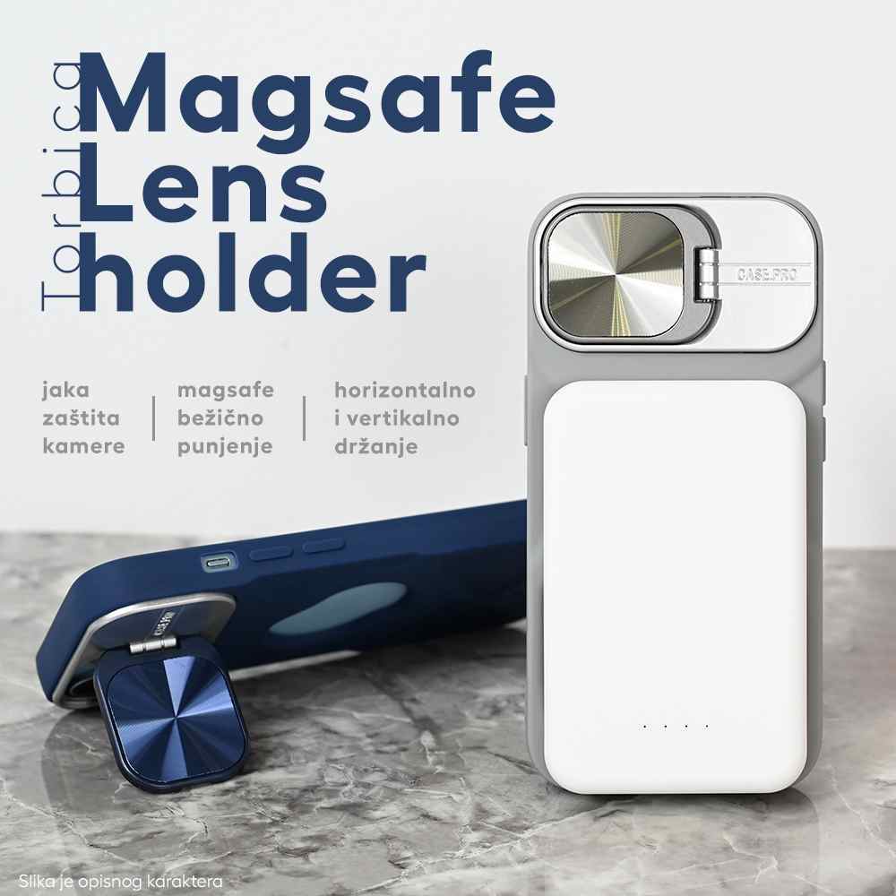 Maska za iPhone 14 Magsafe Lens holder plava