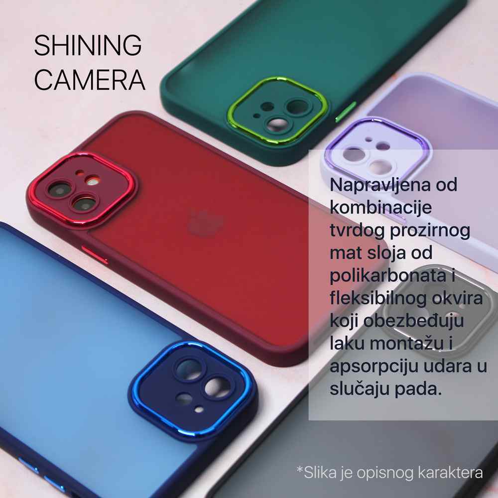 Maska za iPhone 15 Shining Camera tamno zelena