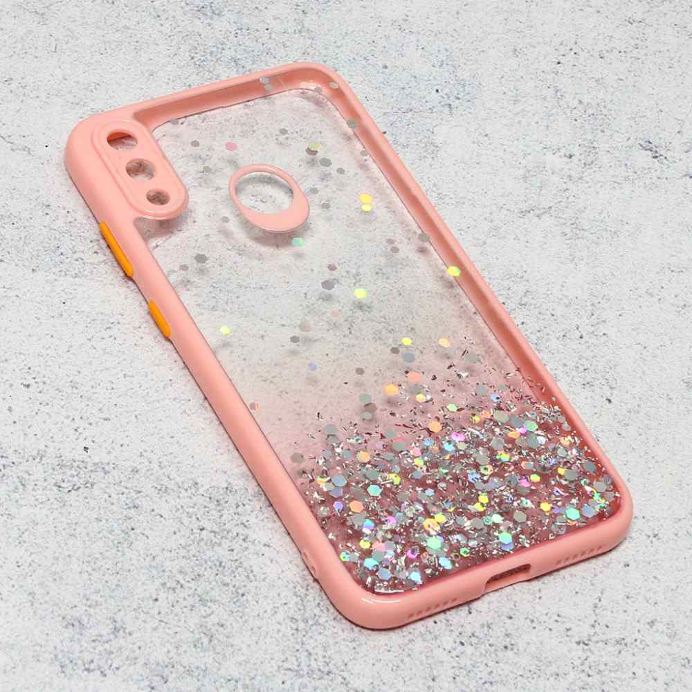 Maska za Huawei Y7 2019 Frame Glitter /Y7 Prime 2019 roze