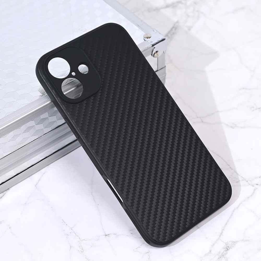 Maska za iPhone 16 Plus Carbon fiber crna